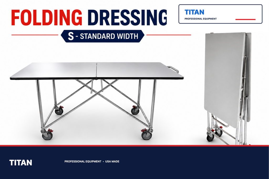 TITAN Single Folding Mortuary Dressing Table — professional mortuary equipment by TITAN