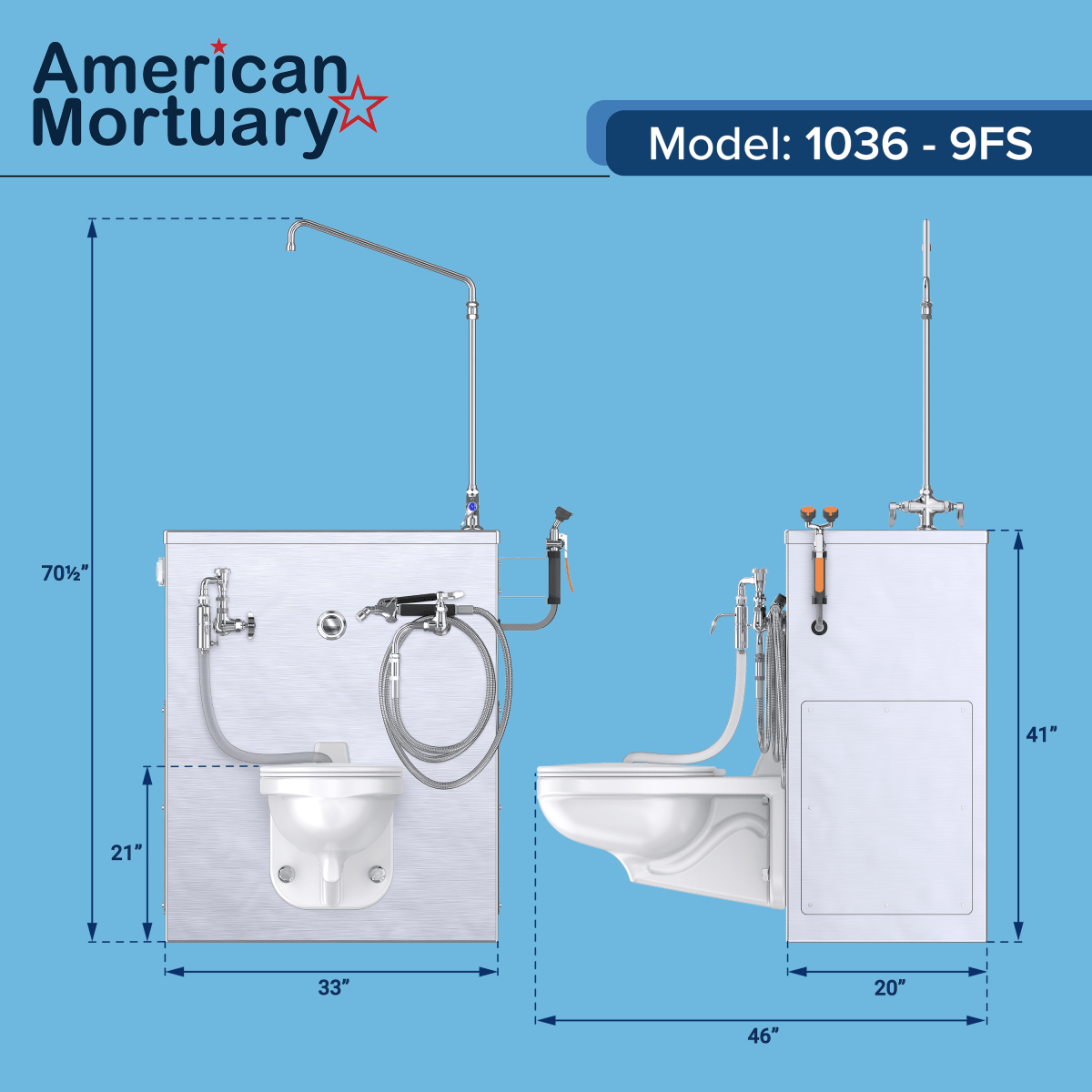 TITAN Flushing Embalming Station – Model 1036-9FS — detail 7