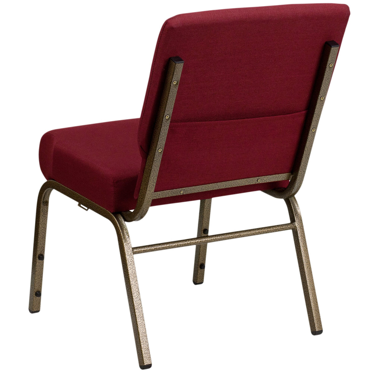 a red chair with gold legs