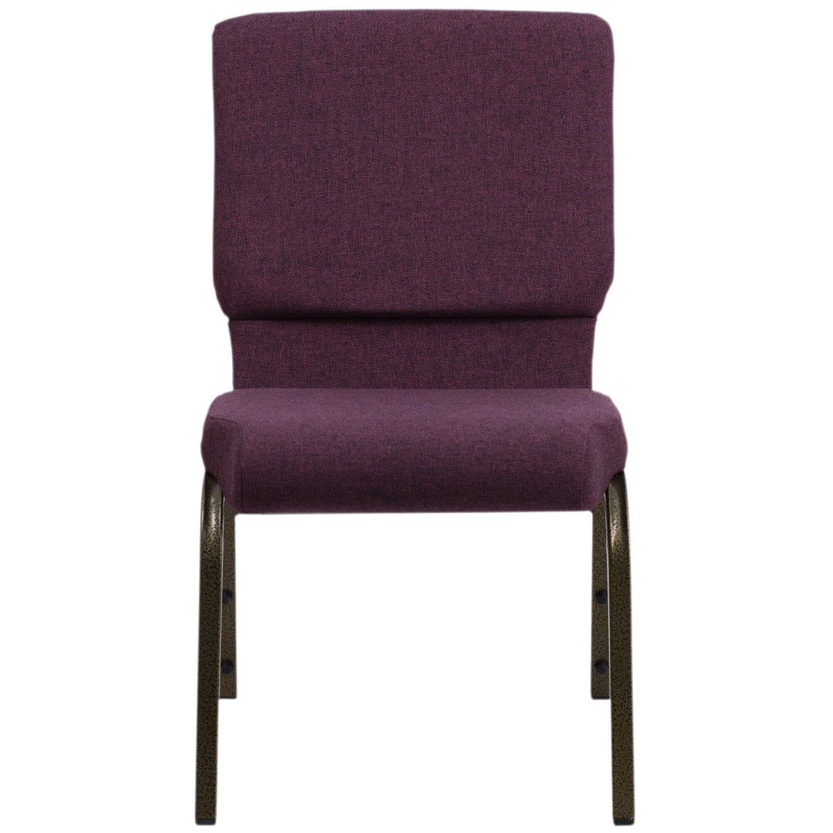 A purple TITAN church chair with a gold vein metal frame.