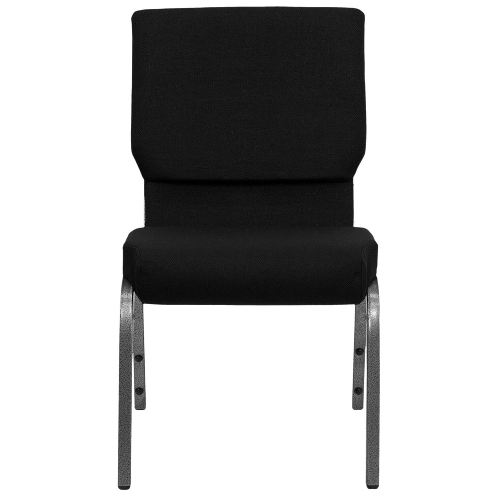 A TITAN black church chair with silver vein legs.
