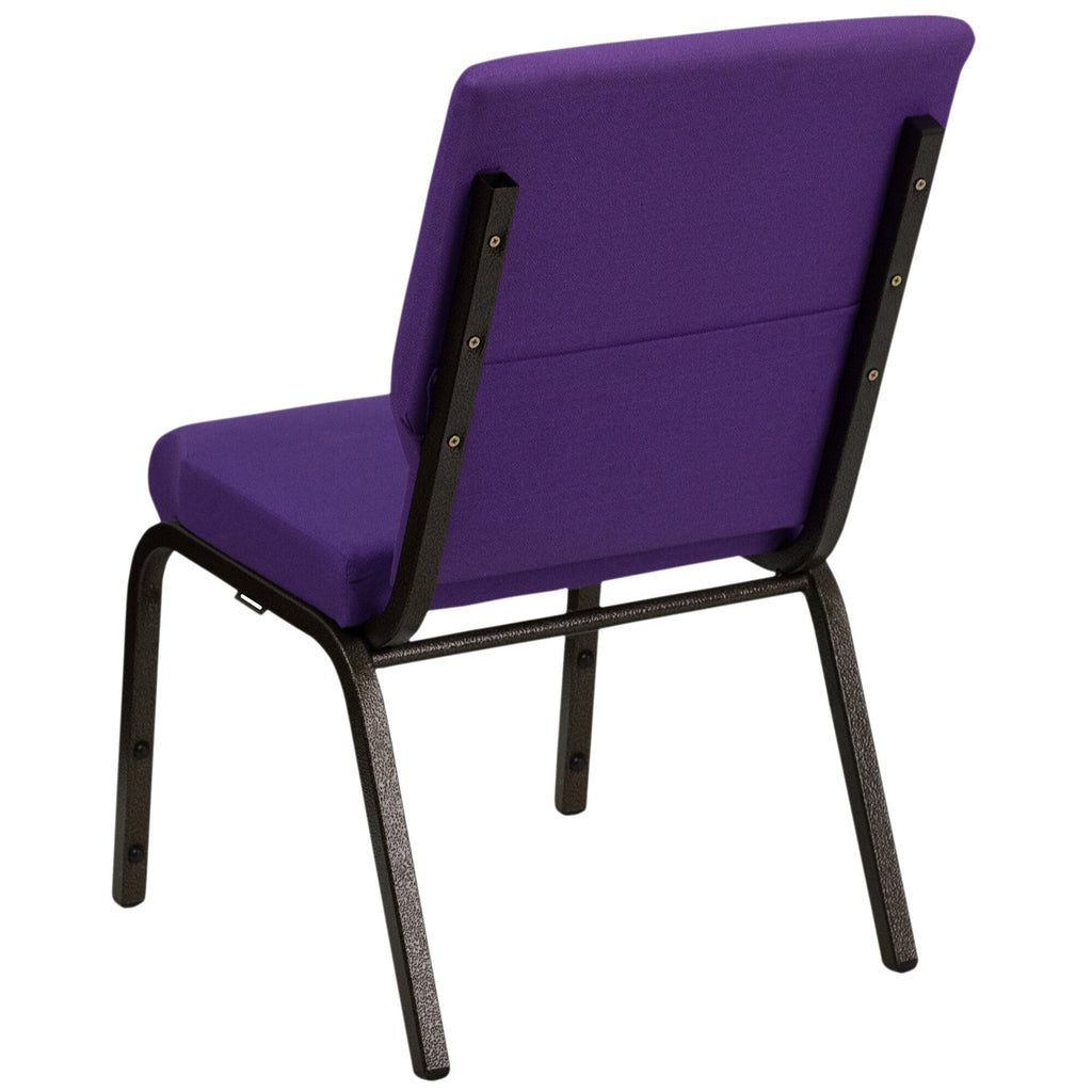 A purple TITAN church chair with black metal legs.