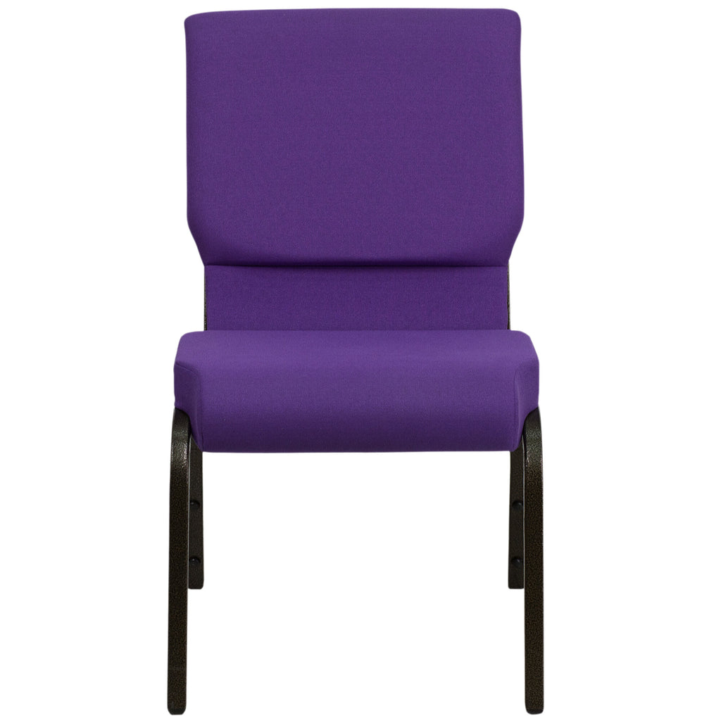 A purple TITAN church chair with a gold vein frame.