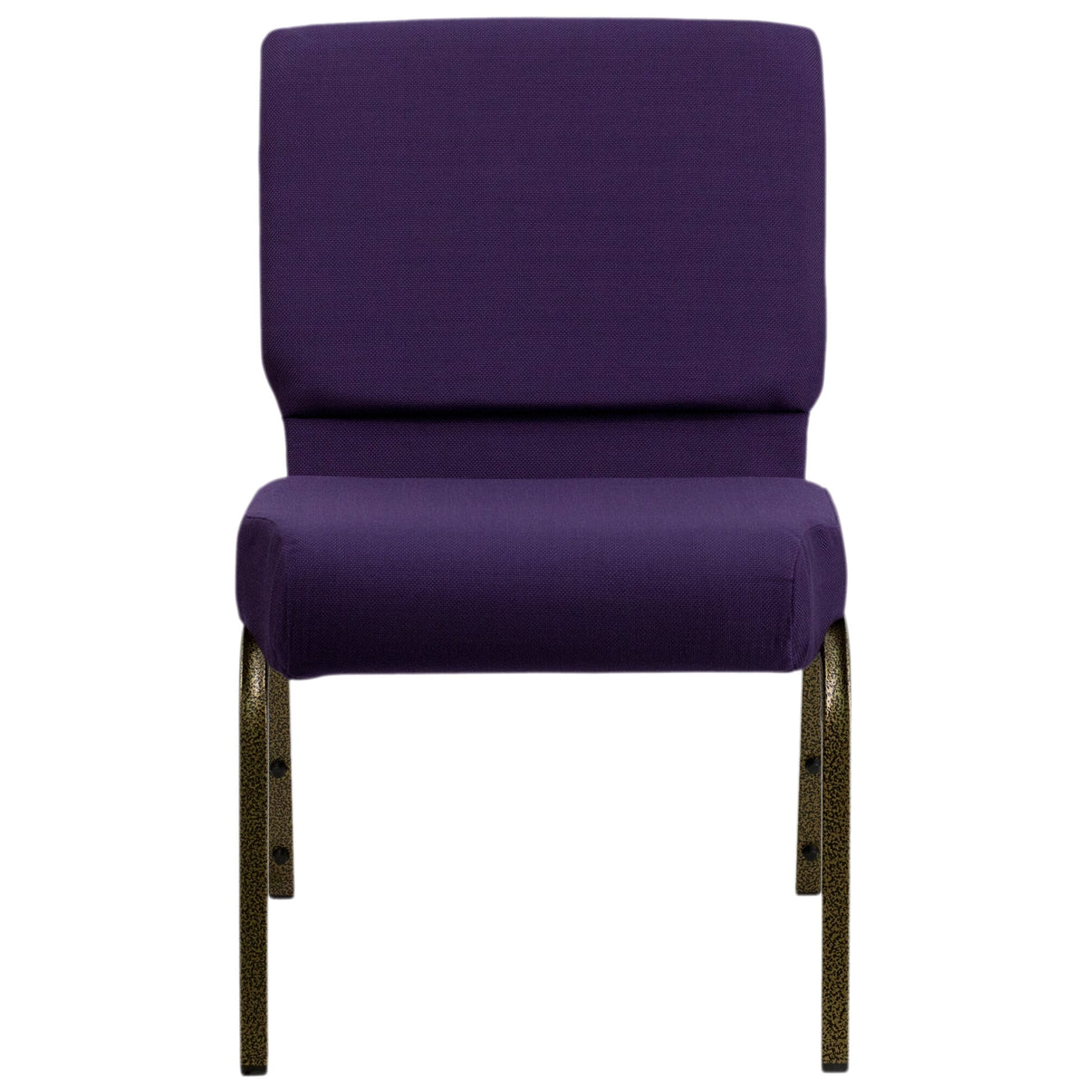 A Royal Purple TITAN church chair with a gold metal frame.
