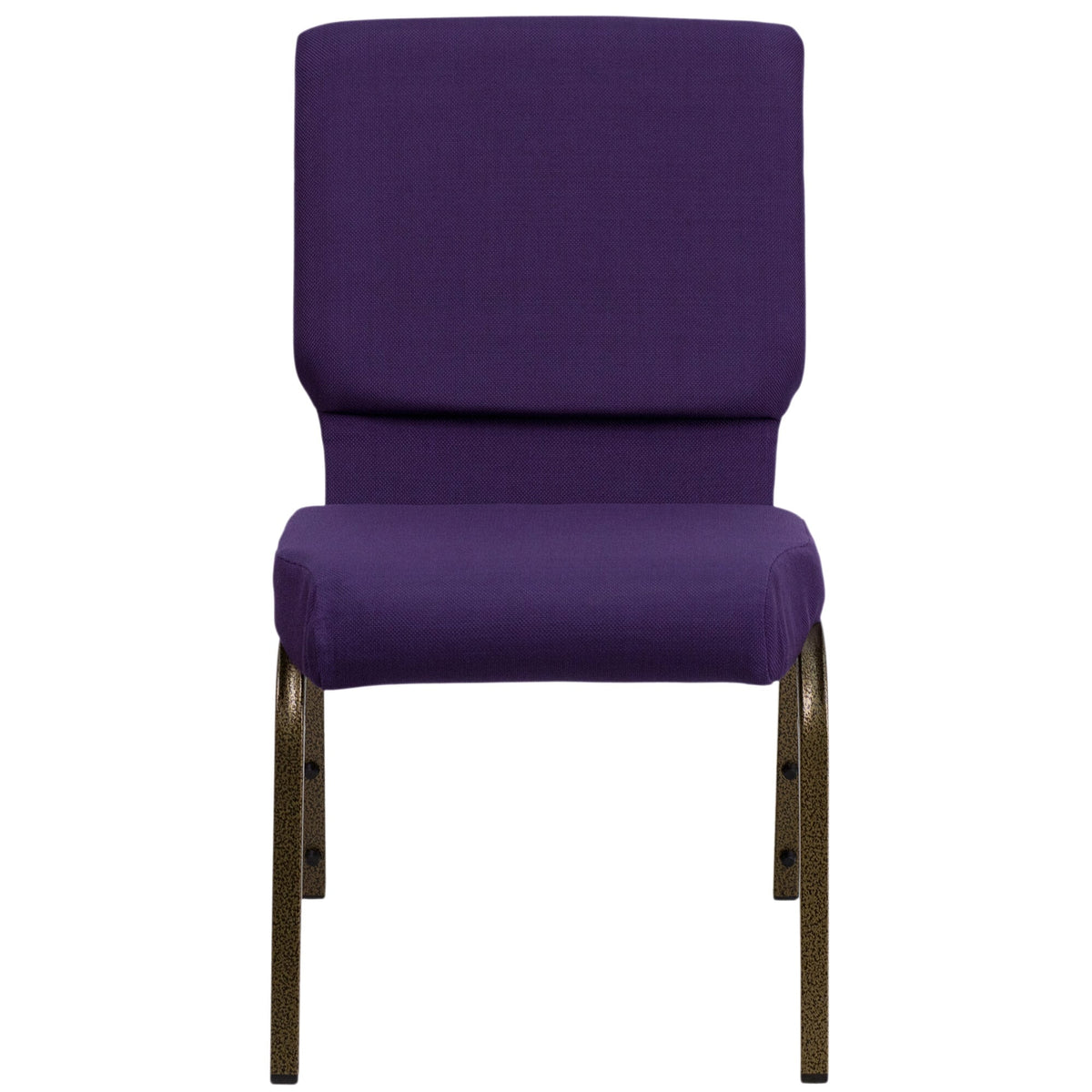 A Royal Purple TITAN church chair with a gold vein metal frame.