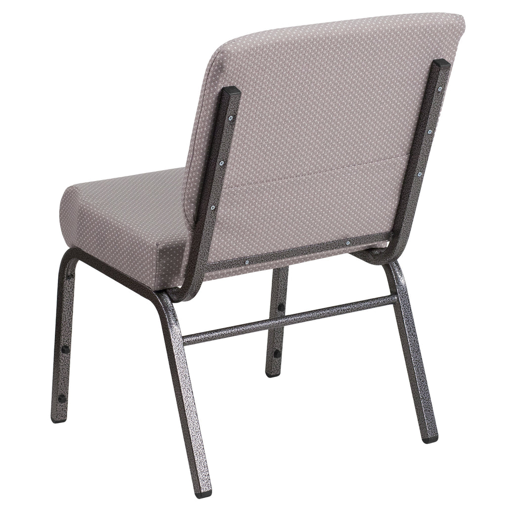 A TITAN gray church chair with a silver metal frame.