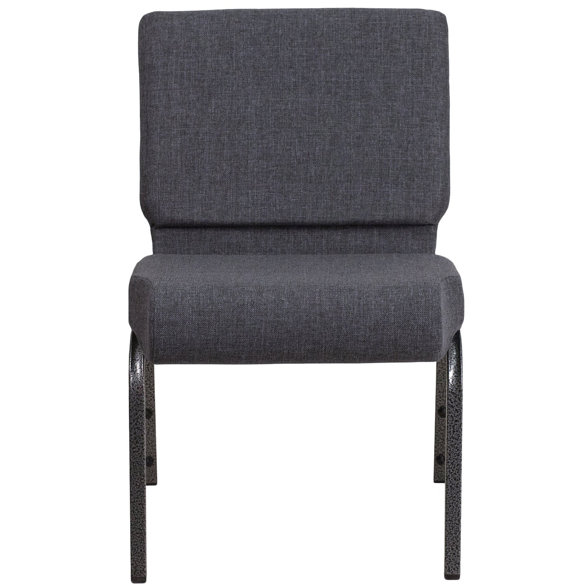 A TITAN dark gray church chair with a silver vein metal frame.