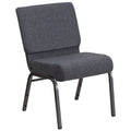 A TITAN dark gray church chair with a silver metal frame.