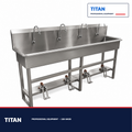 TITAN 4-Station Foot Pedal Scrub Sink – Model 1035-06-4 — professional mortuary equipment by TITAN