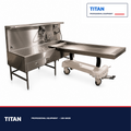 TITAN 1036-8R Right-Hand Embalming Sink Station — professional mortuary equipment by TITAN