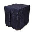 Square portable memorial display table in Carlisle Navy, with a fitted fabric cover and skirt extending around all sides.