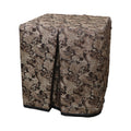 Square portable memorial display table in Cresswell Cocoa, with a fitted fabric cover and skirt extending around all sides.