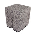 Square portable memorial display table in Kentmire Pewter, with a fitted fabric cover and skirt extending around all sides.