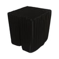 Square portable memorial display table in Williston Black, with a fitted fabric cover and skirt extending around all sides.