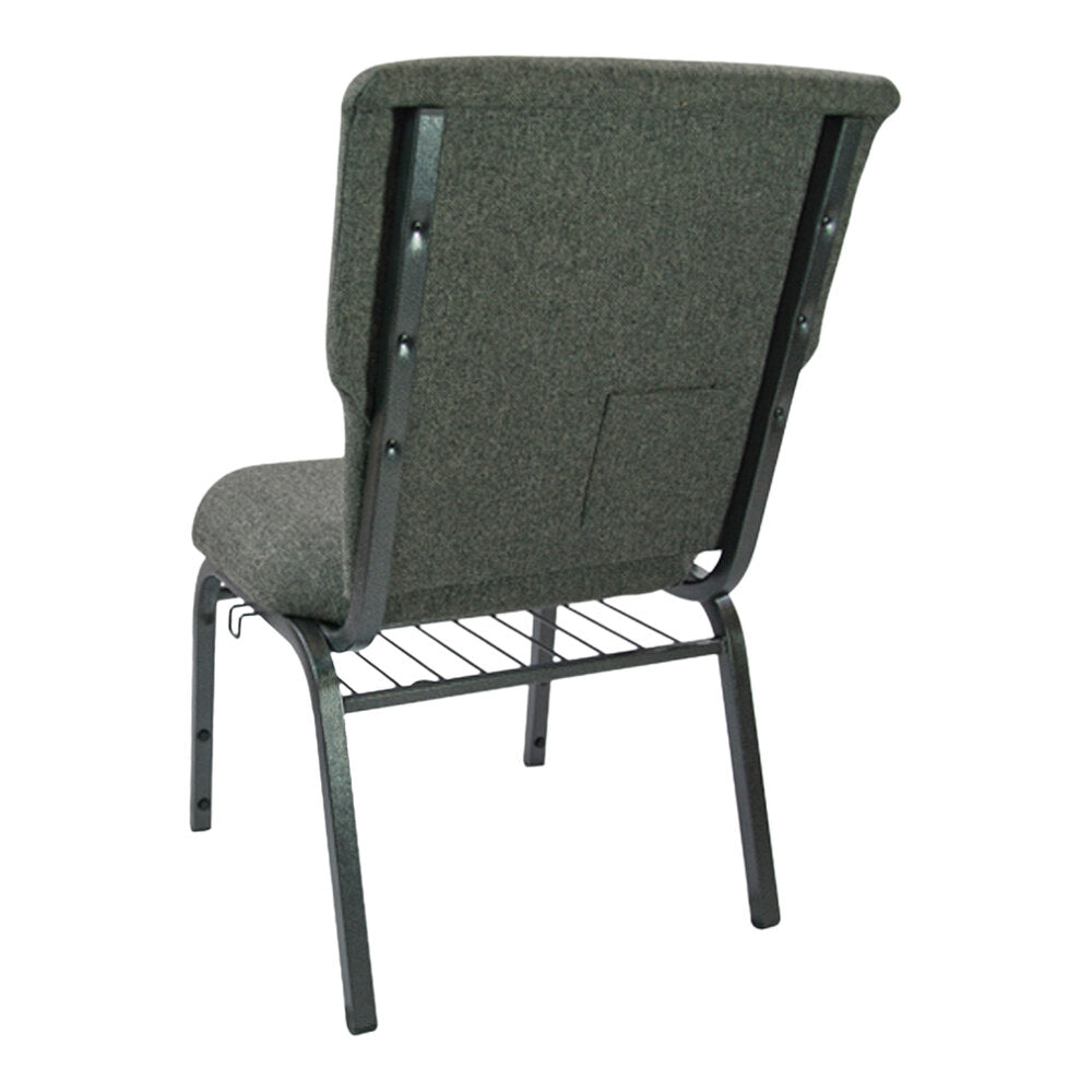 A TITAN Advantage charcoal church chair with a black metal frame.