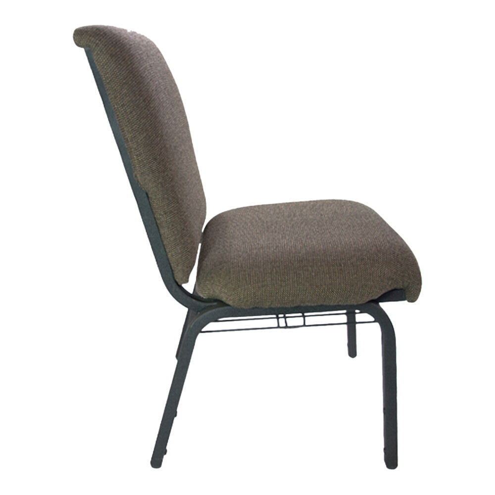 A TITAN brown jute church chair with black legs.