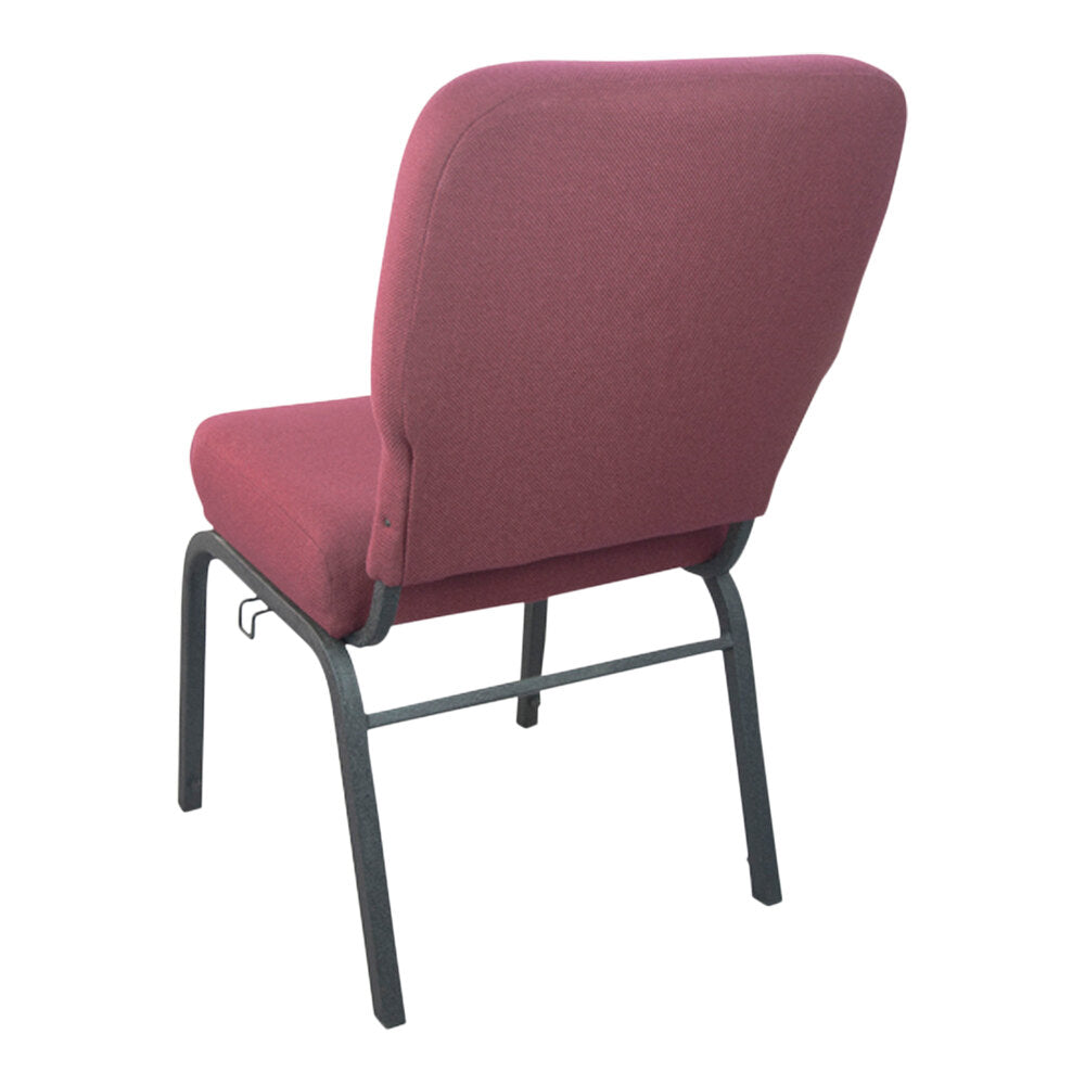 A TITAN maroon church chair with a black frame.