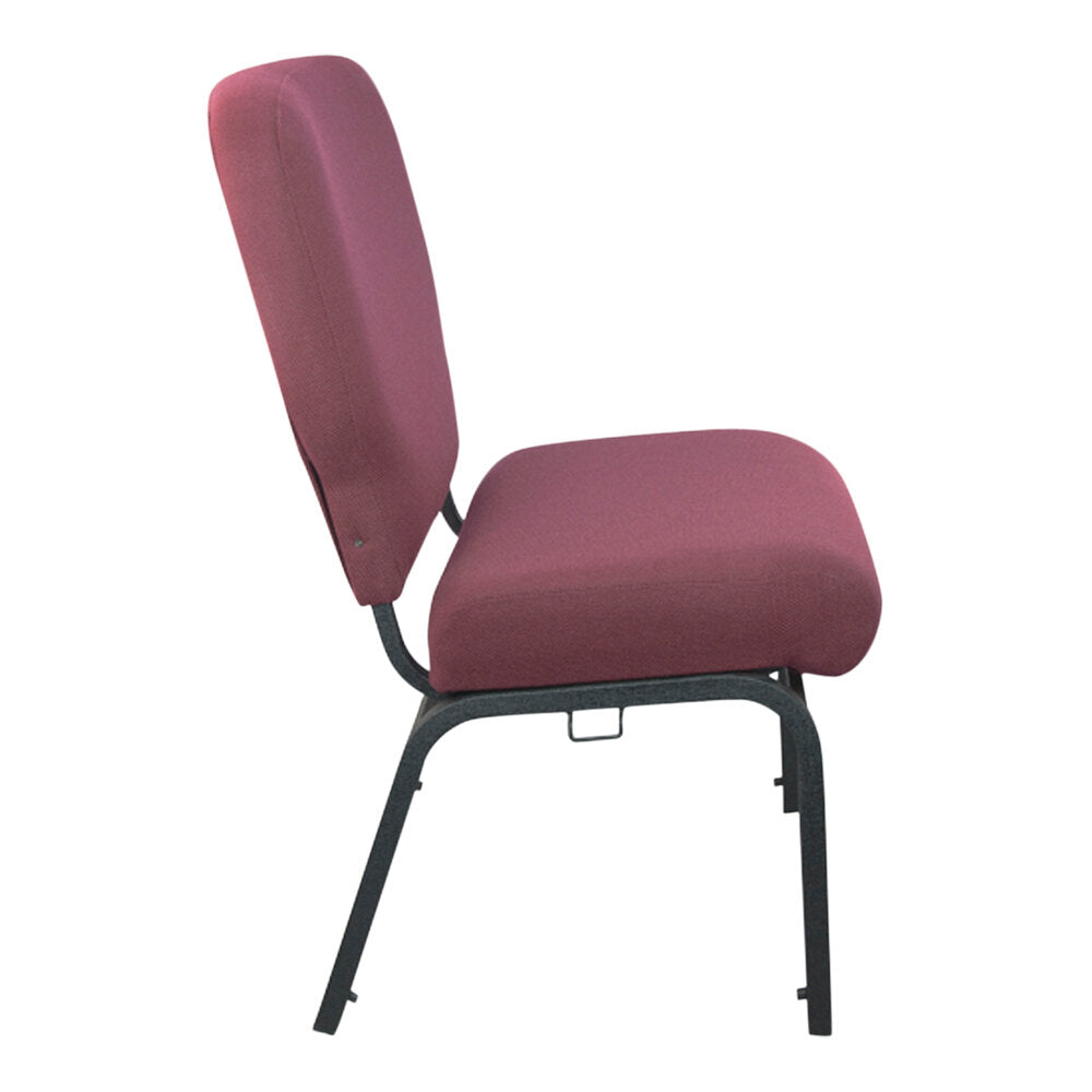 A maroon TITAN church chair with black metal legs.
