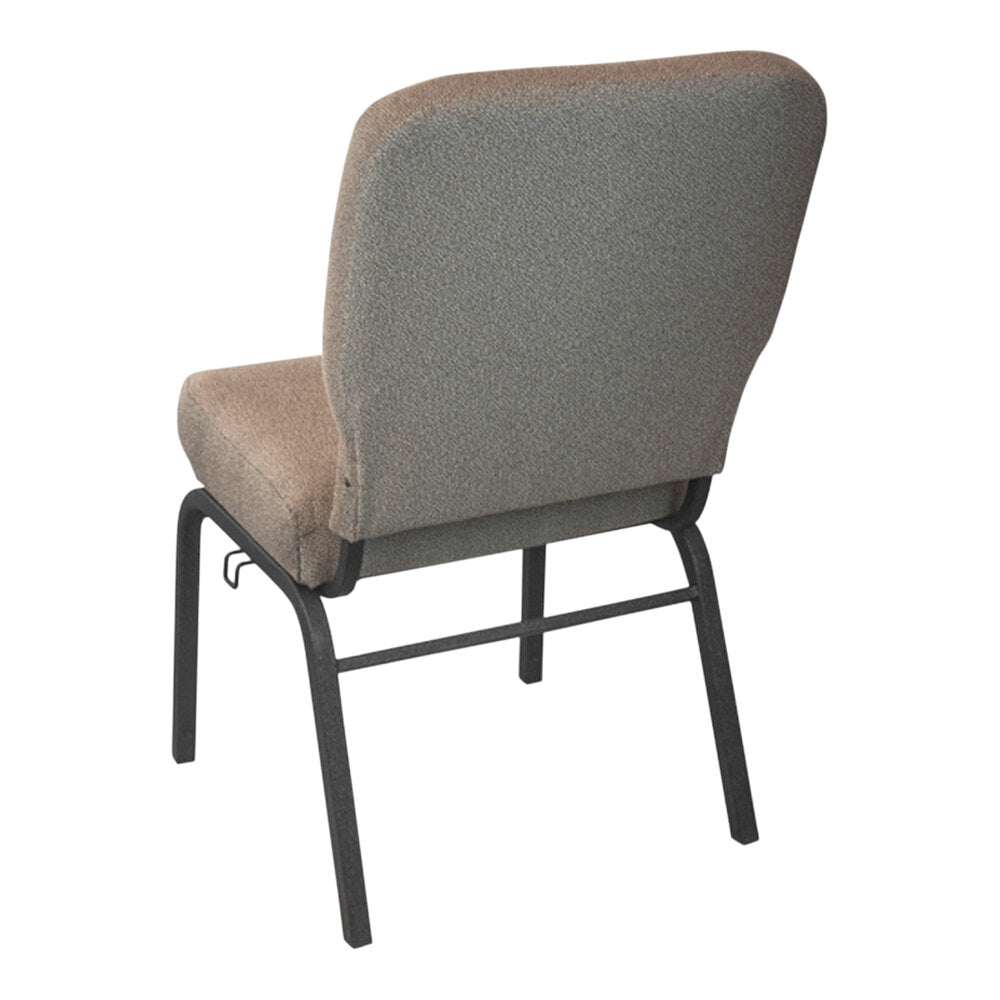 A tan speckled TITAN church chair with a black frame.
