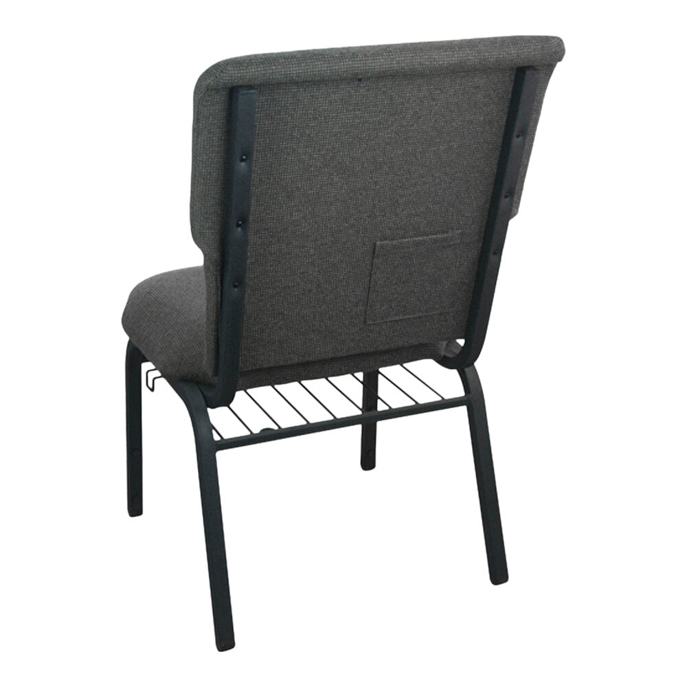 A TITAN grey church chair with black metal legs.