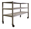 3-tier stainless steel mortuary body storage rack with heavy duty casters