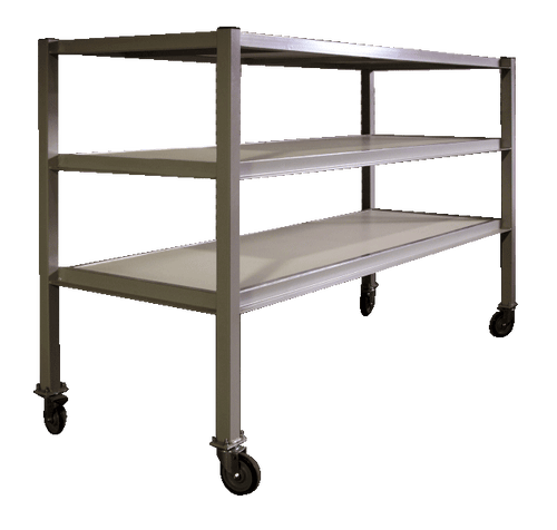 3-tier stainless steel mortuary body storage rack with heavy duty casters