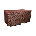Cresswell Brick cover fitted over a rectangular folding table, with a full-length skirt and overlapping front panels.