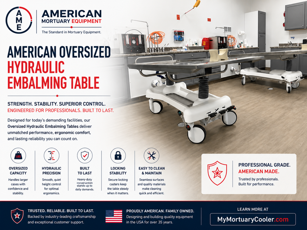 TITAN 2-Pack Oversized Hydraulic Embalming Tables — detail 8