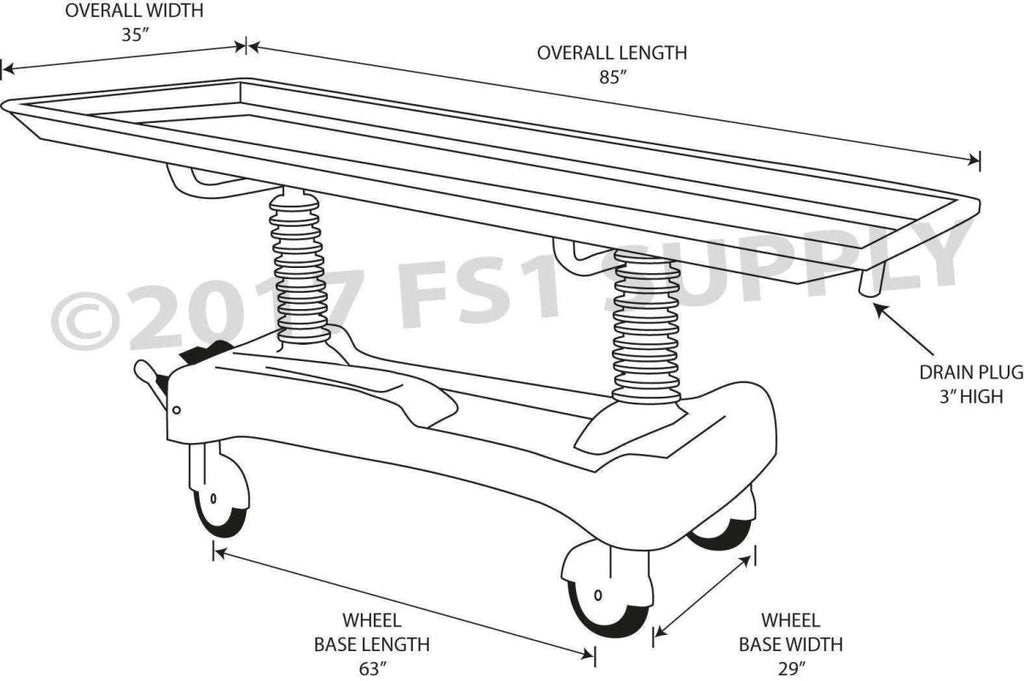 TITAN 2-Pack Oversized Hydraulic Embalming Tables — detail 7