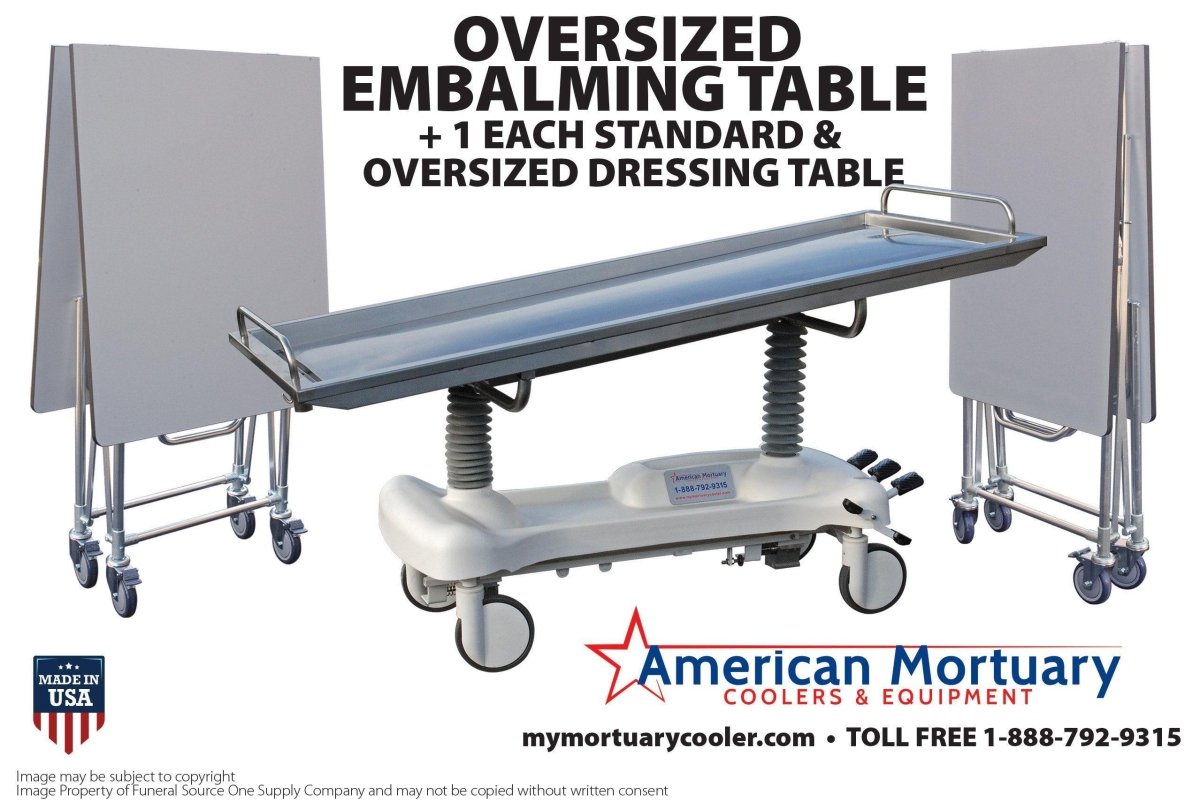 TITAN Hydraulic Embalming Table + Standard & XL Dressing Table Bundle — detail 17