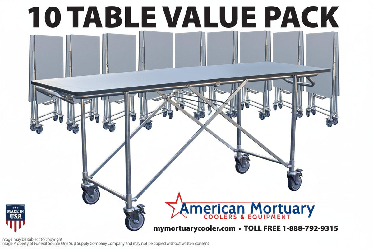 TITAN 10-Pack Folding Mortuary Dressing Tables — detail 5