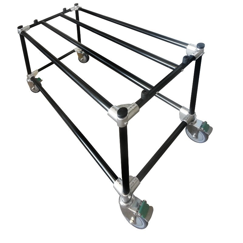 TITAN black casket utility trolley three-quarter view on white background