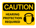 CAUTION hearing protection required crematory safety sign