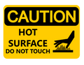 CAUTION hot surface do not touch crematory safety sign
