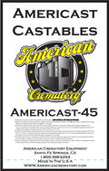 Cold hearth refractory patching castable for crematory hearth repair