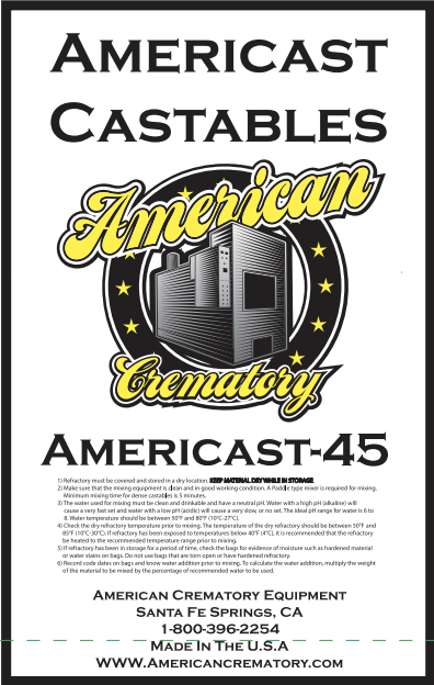 Cold hearth refractory patching castable for crematory hearth repair