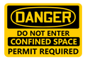 DANGER do not enter confined space permit required crematory safety sign