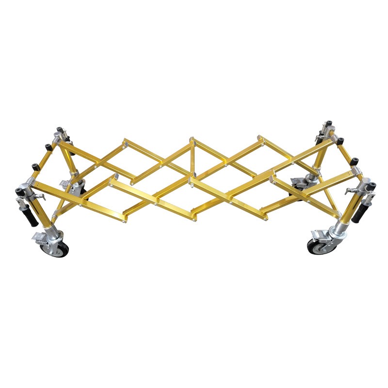 Gold folding church truck fully extended view