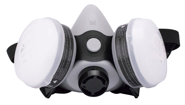 Half mask respirator for cremation processing dust protection