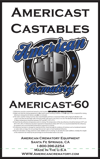 Hot hearth refractory patching castable for crematory hearth maintenance