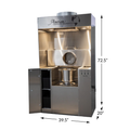 LED lit cremains processing station with ventless dustless filter system