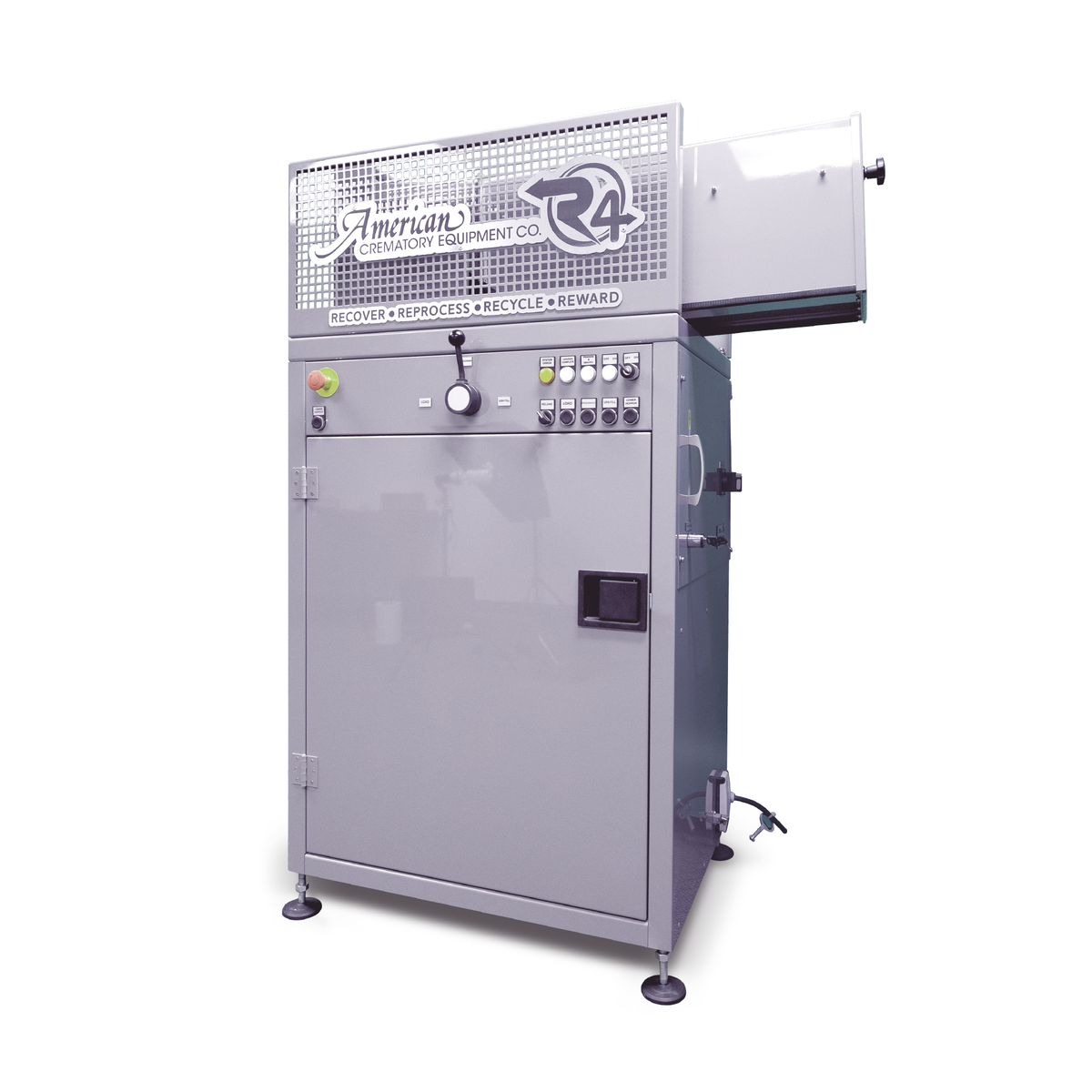 Metal recycling cremains processing station with magnetic separation technology