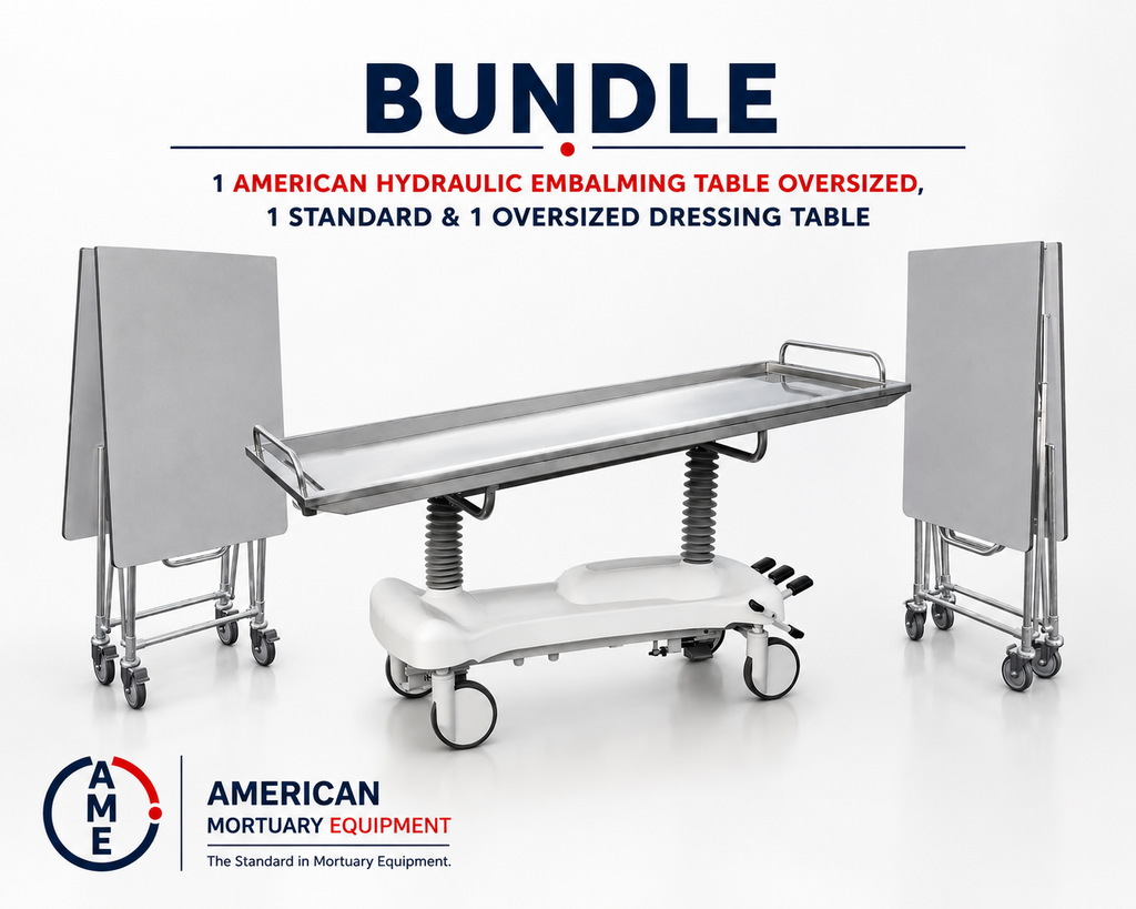 TITAN Hydraulic Embalming Table + Standard & XL Dressing Table Bundle — detail 2