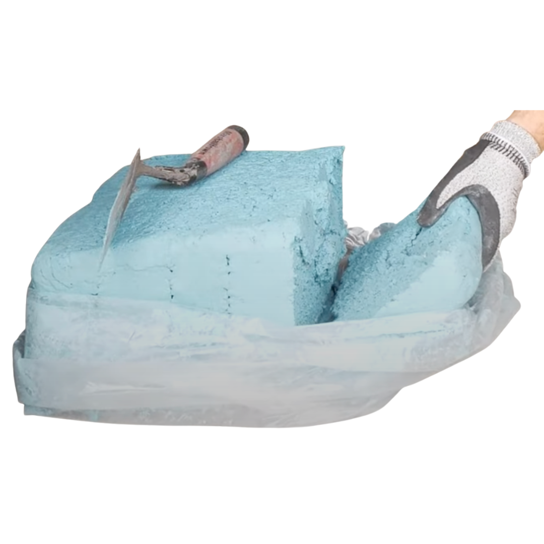 Plastic ram refractory patching mix box for crematory maintenance