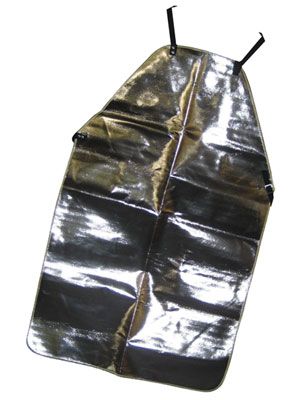 Reflectorized aluminized crematory apron reflecting radiant heat