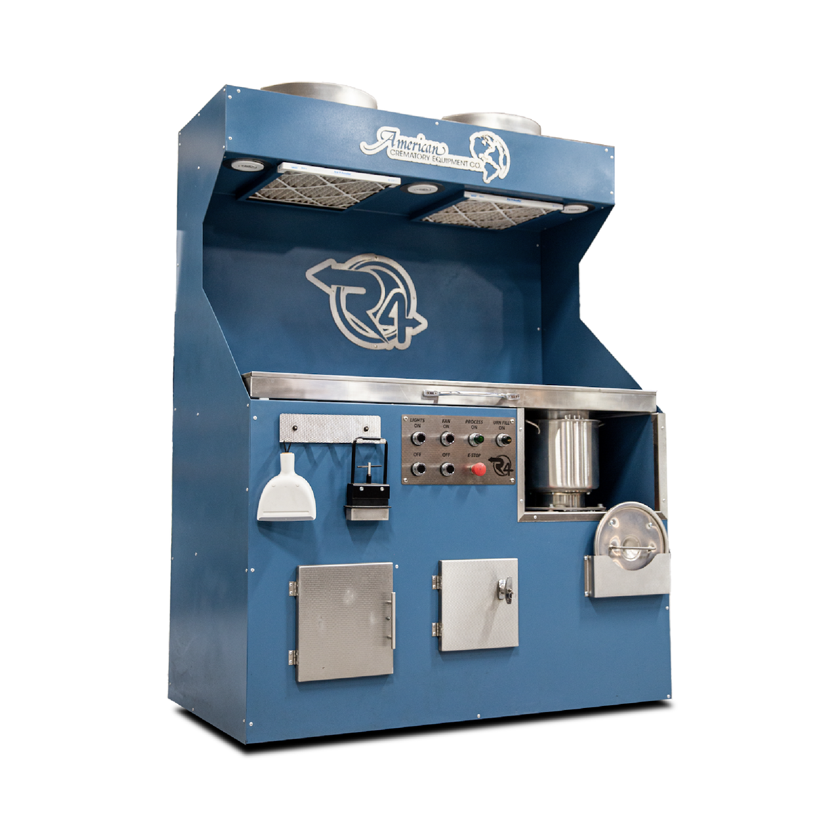 Sifting cremains recycling processing station