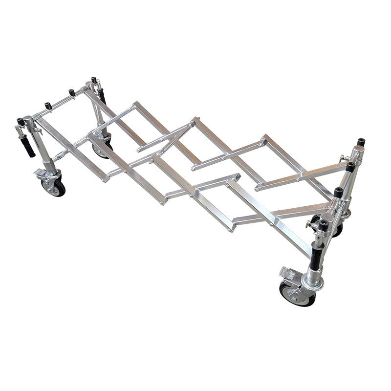 Silver folding church truck fully extended view