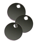 Stainless steel cremation identification discs with stamped numbers