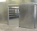 Walk-in mortuary cooler system for funeral homes and crematories