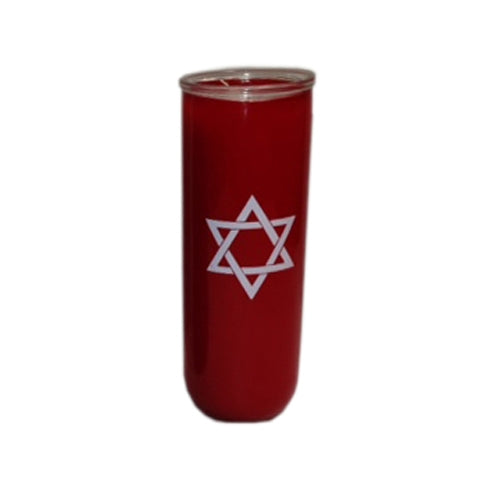 Ruby 7-day Star of David candle